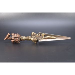 Rare 3 Head-faced Horse Buddhism Mahakala Phurba