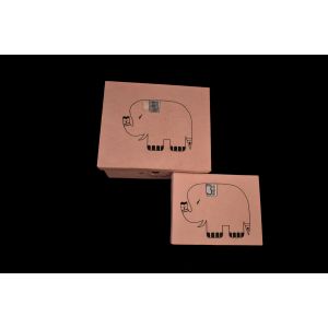 Lokta paper-Elephant print boxes- pink