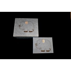 Lokta paper-Elephant print boxes- blue