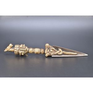 Rare 9" Antique Tibetan Thunderbolt Buddhist Shaman Mahakala Phurwa Phurba Amulet Dagger