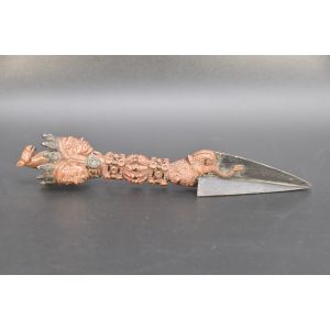 3 Face Copper Meditation Tibetan Vajrakilaya Phurba Phurwa Buddhism Dagger