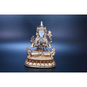 Tibetan Gem inlay crystal Vajrasattva buddha statue Beautiful Crystal Handcrafted Statue Crafted Magnificent 24K gold Statue Handmade Nepal