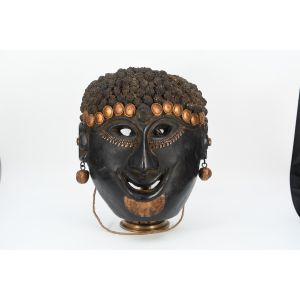 Antique Tibetan Cultural Jhakri Wooden Shaman Mask