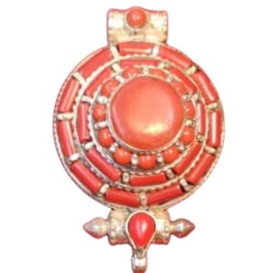 All round Stone Set Tibetan ghau Pendants