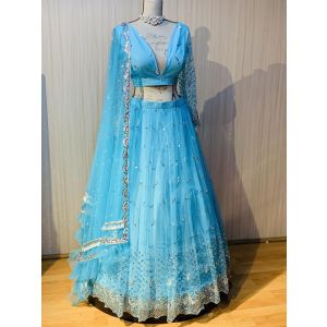 Sky Blue Lehenga Set for Women