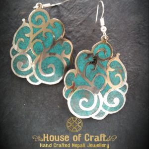 Hand-Made Light Weight White Metal Stone Filled Rufi Earring