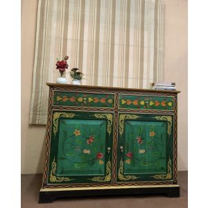 Flower Art Wood Cabinet