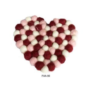 Heart Shape Felt Tea Mat Coaster
