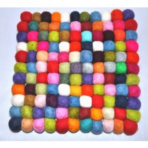Felt Wool Trivet Table Mat square Multicolor