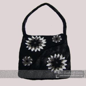Flower Designed Rectangular Ladies Bag