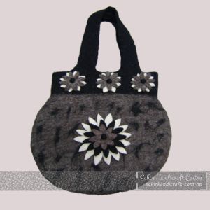 Flower Designed Circular Ladies Bag