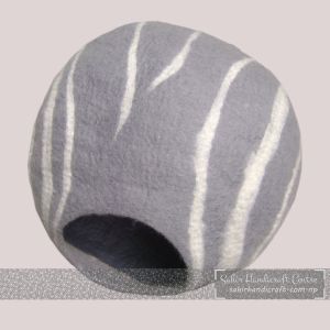 Gray Cat Cave with White Lines