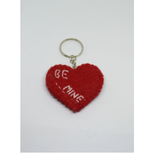Felted Wool Heart Shape Key Ring (Key chain)