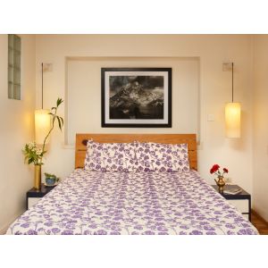 Handmade Purple Jacaranda Cotton Bedsheet
