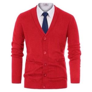Pure Cashmere Mens  V- neck  cardigan  Hand  knit  in Nepal 