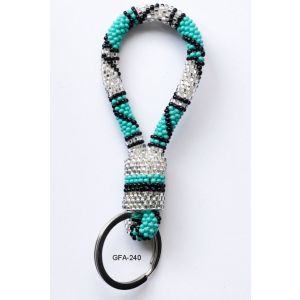 Glass Bead Key Chain Ring