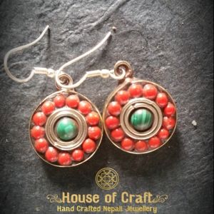 Hand-Made Light Weight White Metal Round Beads Earring