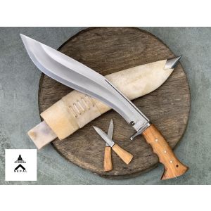 Gurkha Nepal Hand-Forged Chira 2 Fuller Full Tang Khukuri Gripper Blocker Handle 13 Inches Blade