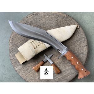 Gurkha Nepal Hand Forged 2 Fuller Khukuri with Gripper Blocker Handle 10 Inched Full Tang Blade