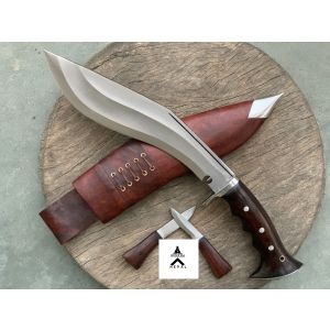 Gurkha Nepal Hand Forged 2 Fuller Iraqi Khukuri Gripper Blocker Handle 10 Inched Full Tang Blade