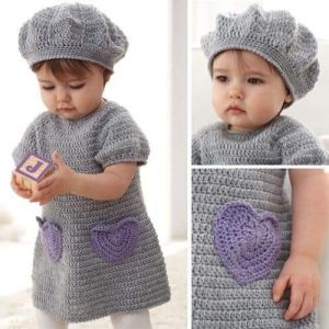 Baby girl's dress and hat