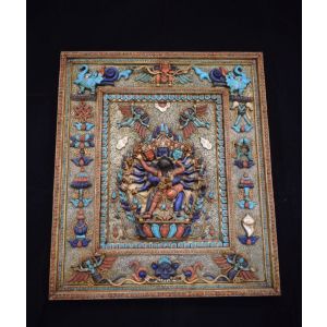 Handmade Gold & Silver Plated Filigree Stone Crafted Wall Frame Calendar