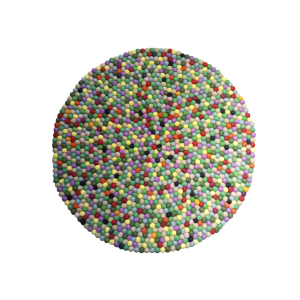 Green Color 100 Cm x 100 Cm Round Felt Ball Carpet For Home/Office