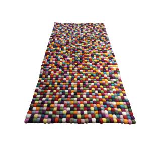 Hand felted Multicolor Felt Ball Carpet - 60cm x 120cm, Brand New Rectangular Design for Home & Office