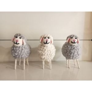 Handmade Eco-Friendly Wool Sheep Decoration - 100% New Zealand Wool, Made in Nepal