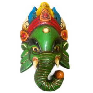 wall hanging wooden Ganesh Mask