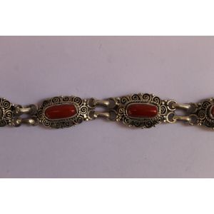 Handmade Coral Sterling Silver Bracelet