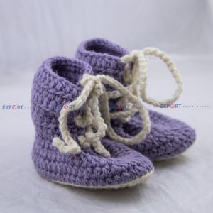 Hand Crochet Merino Wool Baby Boot