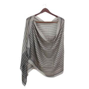 Gray Pashmina Striped Design Super Ring Shawl 