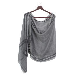 Dark Gray Pashmina Super Ring Shawl with Black Border