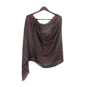 Black Pashmina Striped Design Super Ring Shawl