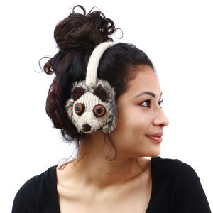Woolen Racoon Animal Designed Earmuff
