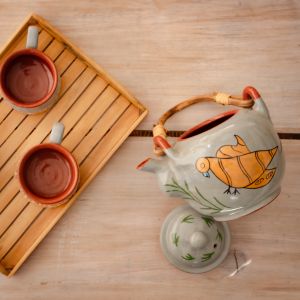 Mithila Pattern Tea Pot Set
