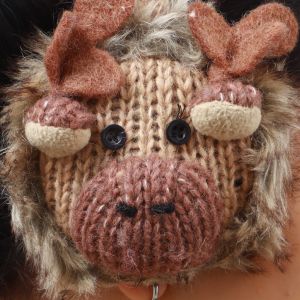 Brown Reindeer Woolen Earmuff