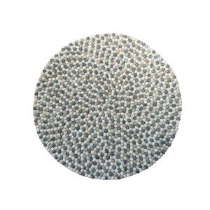 Handfelted Weave: Natural Round Rug - 100cm Diameter with 2.2cm Ball 