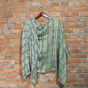 Light Green Check Designed Watershawl