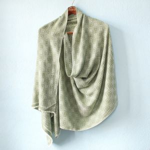 Patterned Design Light Green Double Ply Stole