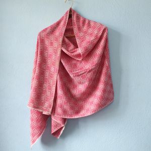 Patterned Design Pink Double Ply Stole