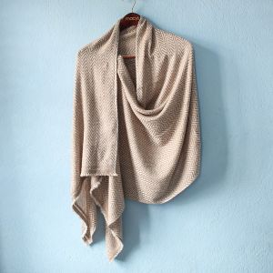 Fishtail Pattern Design Light Brown Double Ply Stole