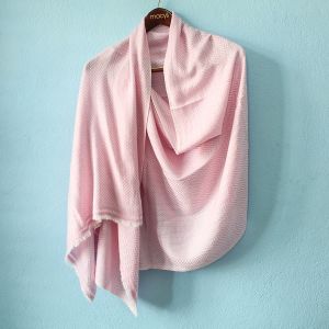 Zigzag Pattern Design Light Pink Double Ply Stole