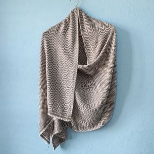 Zigzag Pattern Design Gray Double Ply Stole