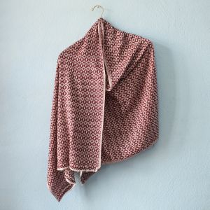 Brown & White Diamond Pattern Design Double Ply Stole