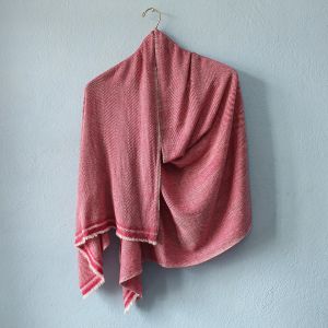 Long Fishtail Pattern Design Crimson Double Ply Stole