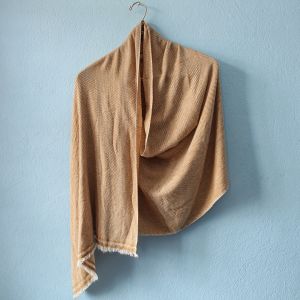 Long Fishtail Pattern Design Brown Double Ply Stole