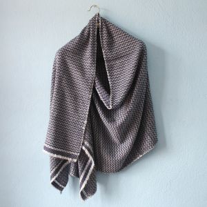 Black & White Fish Bone Pattern Design Double Ply Stole