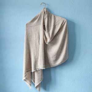 White Fish Bone Pattern Design Double Ply Stole